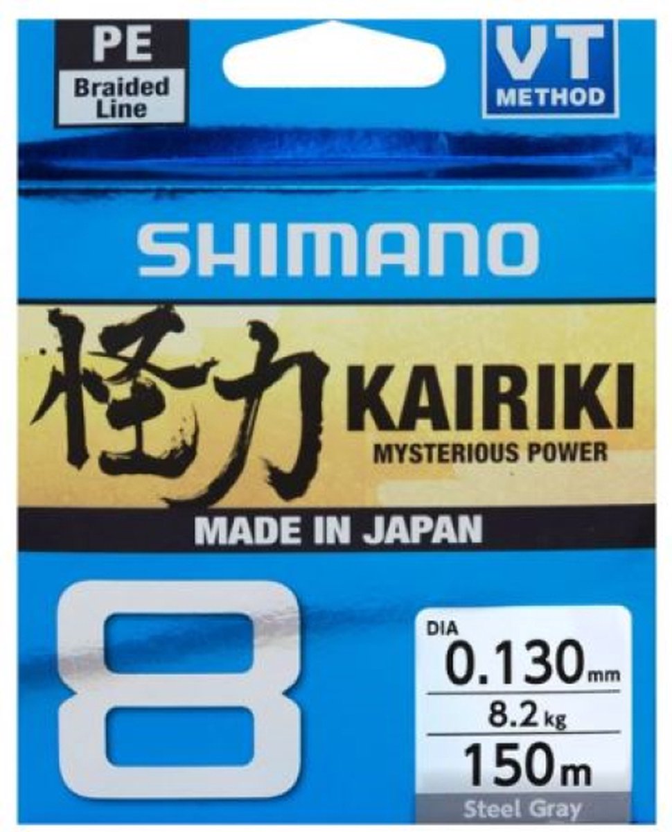 Shimano Fishing Kairiki 8 Gevlochten Vislijn 150 M Grijs 0.280 mm