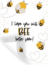 Muurstickers - Sticker Folie - Beterschap - Quote - Bij - 120x160 cm - Plakfolie - Muurstickers Kinderkamer - Zelfklevend Behang XXL - Zelfklevend behangpapier - Stickerfolie