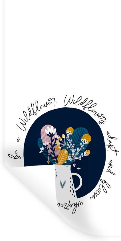 Foto: Muurstickers sticker folie quotes spreuken wildflowers adapt and bloom wherever they want be a wildflower 20x40 cm plakfolie muurstickers kinderkamer zelfklevend behang zelfklevend behangpapier stickerfolie