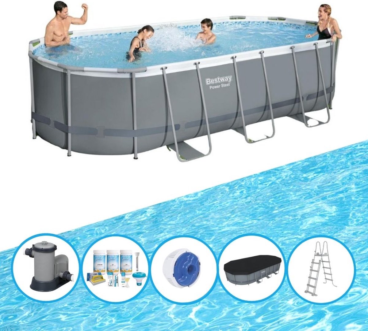 Bestway Zwembad Power Steel - Zwembadpakket - 549x274x122 cm