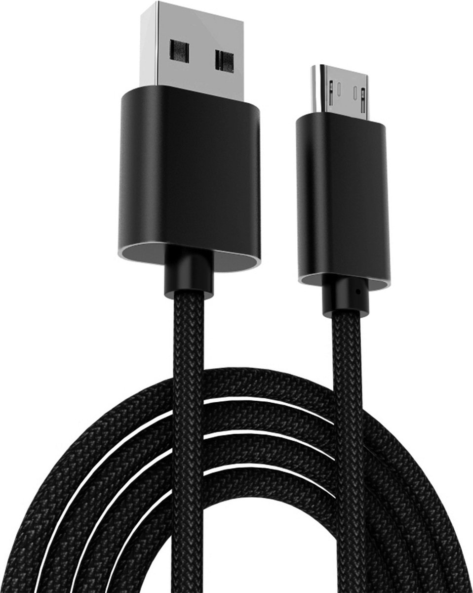 PlayStation 4 Controller Oplaadkabel - PS4 - 3A Snellader / Fast Charger - 3 Meter Zwart 3M