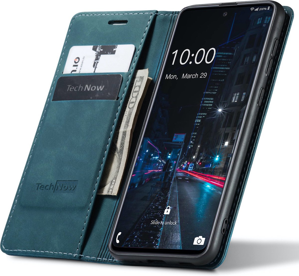 Hoesje geschikt voor Samsung Galaxy A33 - Book Case Leer Slimline Blauw