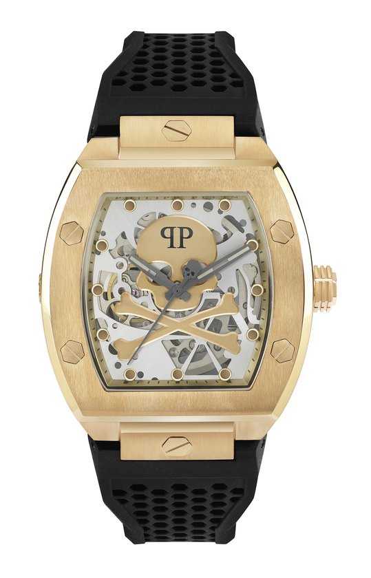 Philipp Plein The $Keleton PWBAA0321 Horloge - Siliconen - Zwart - Ø 44 mm