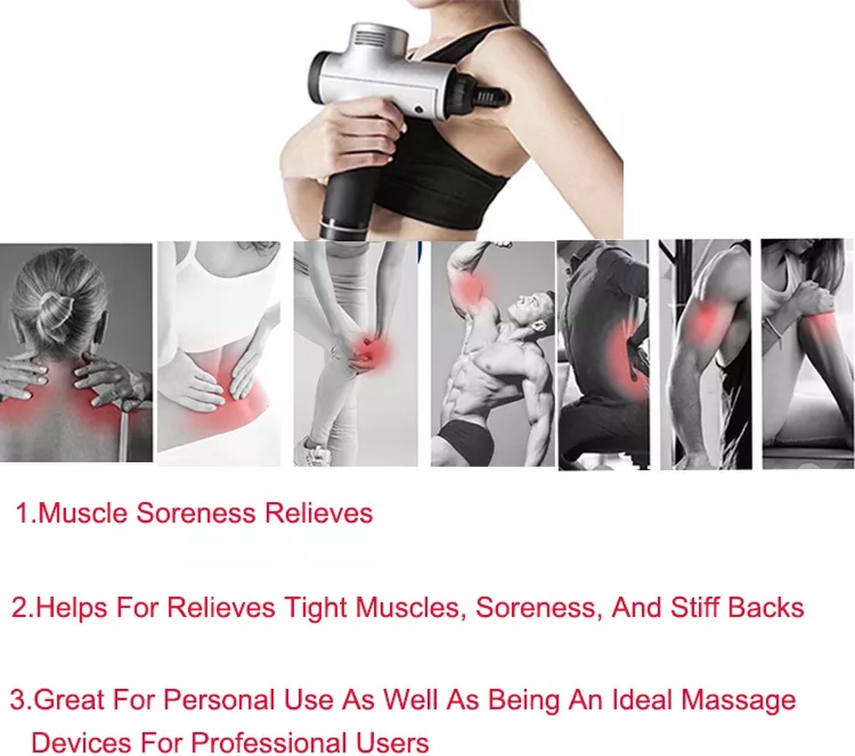 Afbeelding 2 van MOHANLAL® XL Massage Acupressuur Compressie Shiatsu Vibratie Klop & Rolmassage LED touchscreen met 6 massagekoppen in luxe koffer | Professioneel hand massage apparaat