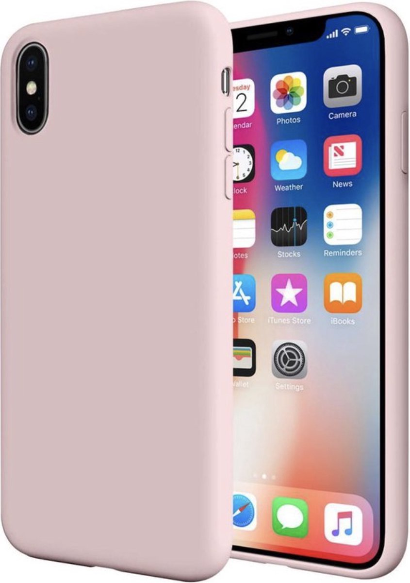 Supertarget - Siliconen Licht Roze case geschikt voor Apple iPhone X/XS - Telefoon hoesje - Baby Pink