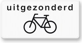 Verkeersbord OB52 uitgezonderd fietsers - aluminium DOR 450 x 200 mm Klasse 2 - 10 jaar garantie