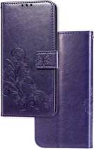 Book Case Cover pour Samsung Galaxy S22 avec Motif - Porte-Cartes - Portefeuille - Imprimé Fleurs - Samsung Galaxy S22 - Violet