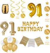 91 jaar Verjaardag Versiering pakket Gold
