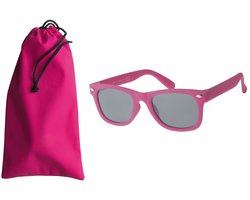 Kinderzonnebril 0 – 4 jaar Pretty Pink + GRATIS Roze Gekleurde Hoes! Jongens Meisjes Bril Kinderbril