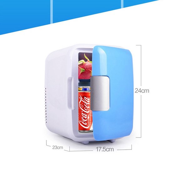 Koelkast: Temz® Mini koelkast - Minibar - Mini Koelkasten - Mini Koelkasten voor Gamen - Make up Opslag - Minibar Koelkast - Koelkast - Voedselopslag - 4 Liter - 12 V Auto Stekker - 60W - Blauw, van het merk Temz