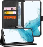 Samsung Galaxy S22 Hoesje - Book Case Leer Wallet Cover Portemonnee Pasjeshouder Hoes Zwart