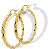 Gouden Wokkel Oorringen 32 mm 2.6 mm 14 karaats