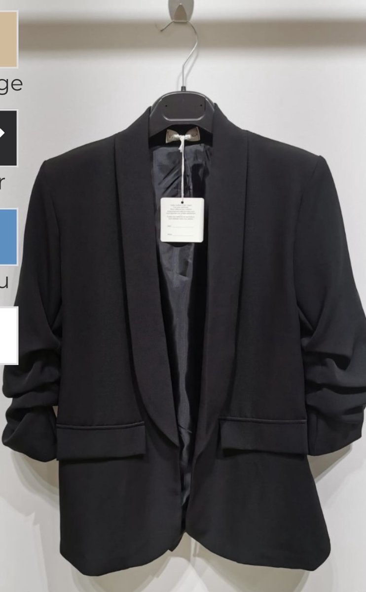 Blazer, kwartmouwen, zwart, One size