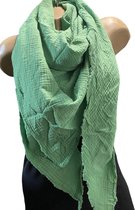 Sjaal driehoekig van katoen 240/115cm groen