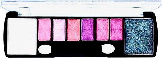 Foto: D donna oogschaduw palette space rosa met lange applicator 8 kleuren wit roze paars zwart 1 doosje met 10 gram inhoud