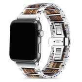 Luxe Apple Watch Band hout met Stainless Steel 42/44mm