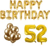 52 jaar Verjaardag Versiering Ballon Pakket Goud