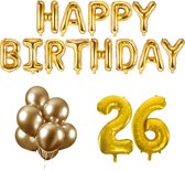 26 jaar Verjaardag Versiering Ballon Pakket Goud