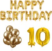 10 jaar Verjaardag Versiering Ballon Pakket Goud