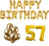 57 jaar Verjaardag Versiering Ballon Pakket Goud