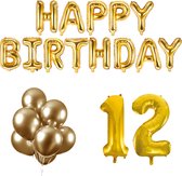 12 jaar Verjaardag Versiering Ballon Pakket Goud