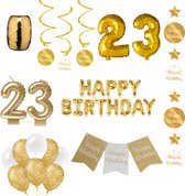 23 jaar Verjaardag Versiering pakket Gold