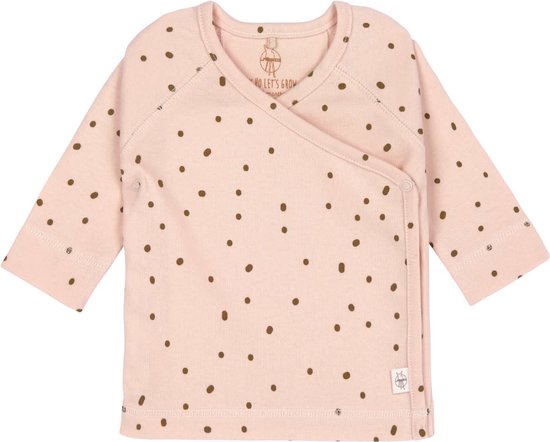 Lassig GOTS Dots Powder Pink Maat 50/56 Lange Mouw Overslag Shirtje 1531011772-56