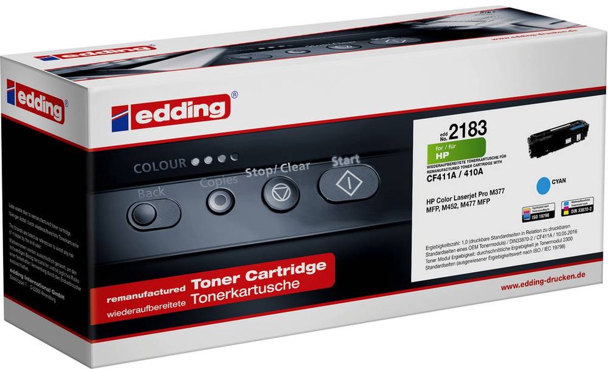 Edding EDD-2183 Toner Single vervangt HP 410A (CF411A) Cyaan Compatibel Toner