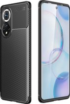 HONOR 50 Hoesje - Mobigear - Racing Serie - TPU Backcover - Zwart - Hoesje Geschikt Voor HONOR 50