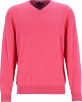 CASA MODA heren trui katoen - V-hals - fuchsia roze -  Maat: 3XL