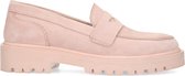 Manfield - Dames - Roze suède loafers - Maat 39