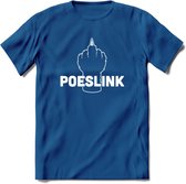 Poeslink! - Katten T-Shirt Kleding Cadeau | Dames - Heren - Unisex | Kat / Dieren shirt | Grappig Verjaardag kado | Tshirt Met Print | - Donker Blauw - 3XL