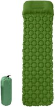 Luchtmatras 190x60x5cm - Voor Reizen & Kamperen - Eenpersoons Luchtbed Met Kussen - Opblaasbaar Matras - Met Opbergzak - Groen