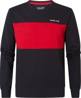 Petrol Industries - Heren Colorblock sweater - Rood - Maat XXL