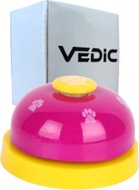 VEDIC® - Hondenbel Roze/Geel - Intelligentie training - Hondentraining - RVS