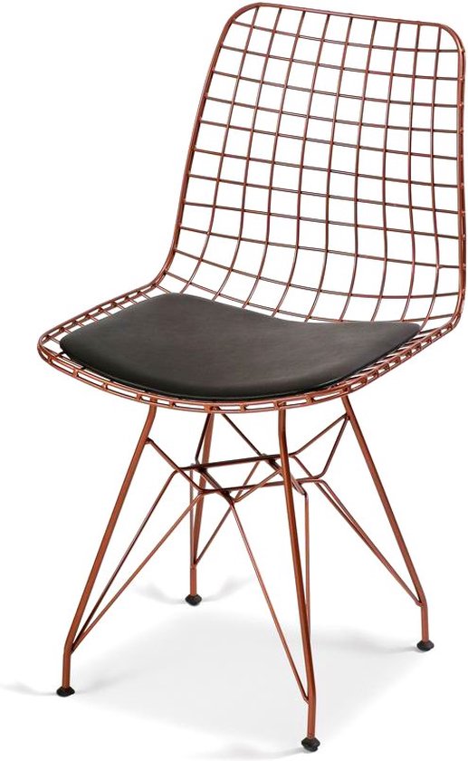 Wire Chair - eetkamerstoel Brons - 83x42x44 - designstoel - draadstoel