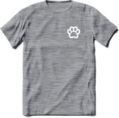 Cat Paw - Katten T-Shirt Kleding Cadeau | Dames - Heren - Unisex | Kat / Dieren shirt | Grappig Verjaardag kado | Tshirt Met Print | - Donker Grijs - Gemaleerd - XL