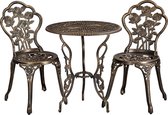 Set van 3 bistrotafels, tuintafel, bistrotafel met 2 stoelen, outdoor tuinmeubelset voor balkon, terras