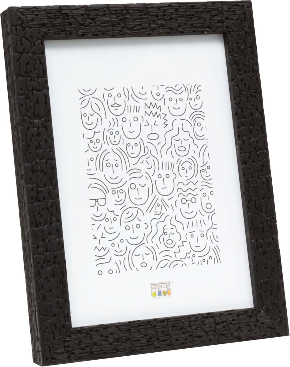 Deknudt Frames fotolijst S45RL2 - zwart - burned wood look - 10x15 cm