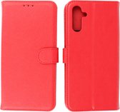 Samsung Galaxy A13 5G Hoesje - Book Case Telefoonhoesje - Kaarthouder Portemonnee Hoesje - Wallet Cases - Rood