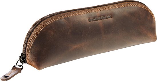 Trousse en cuir Maverick , ovale, marron