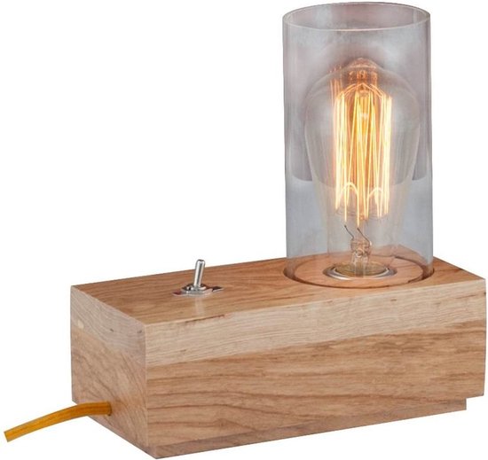 Özcan Lighting Light & Design Lampe de table en bois verre 19 x 10 cm