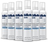 Gillette SKIN - Scheermousse - Ultra Gevoelige Huid - Voordeelverpakking 6 x 240 ml