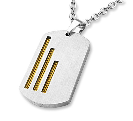 Amanto Ketting Arjen - 316L Staal - Dogtag - 38x23mm - 60cm
