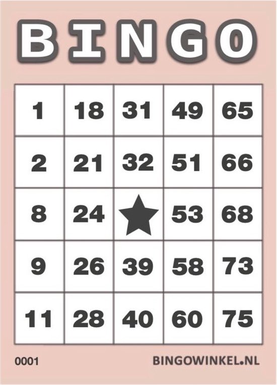 Afbeelding van het spel Bingokaarten 1-75 Karton | Roze | 50 stuks