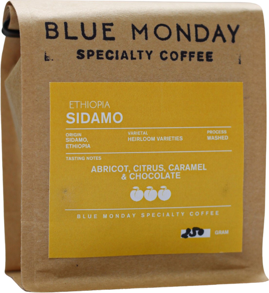 Blue Monday Coffee - Sidamo - Koffiebonen - Ethiopie - Espresso - 3x 250 gram