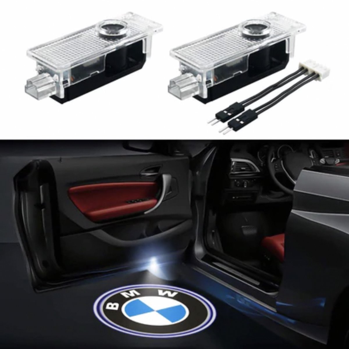 Projecteur de logo BMW - Éclairage de voiture - Intérieur de voiture - Set  de 2 -... | bol.com