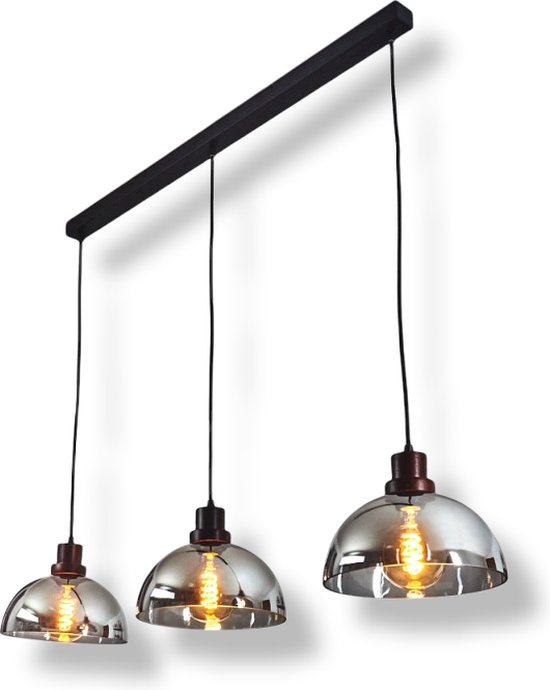 graan Aanpassingsvermogen Geniet Moderne Plafondlamp Zwarte Smoken Hanglamp - 3 delige - Gerookt glas -  Plafondlamp -... | bol.com