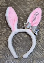 Paashaas oren met naam en strik [Bunny oren] [Pasen verkleed kleding] [Konijn diadeem]