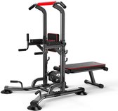 Amerce Krachtstation - Optimaal Trainen - Power Tower - Pull en Dip Station Met Bench